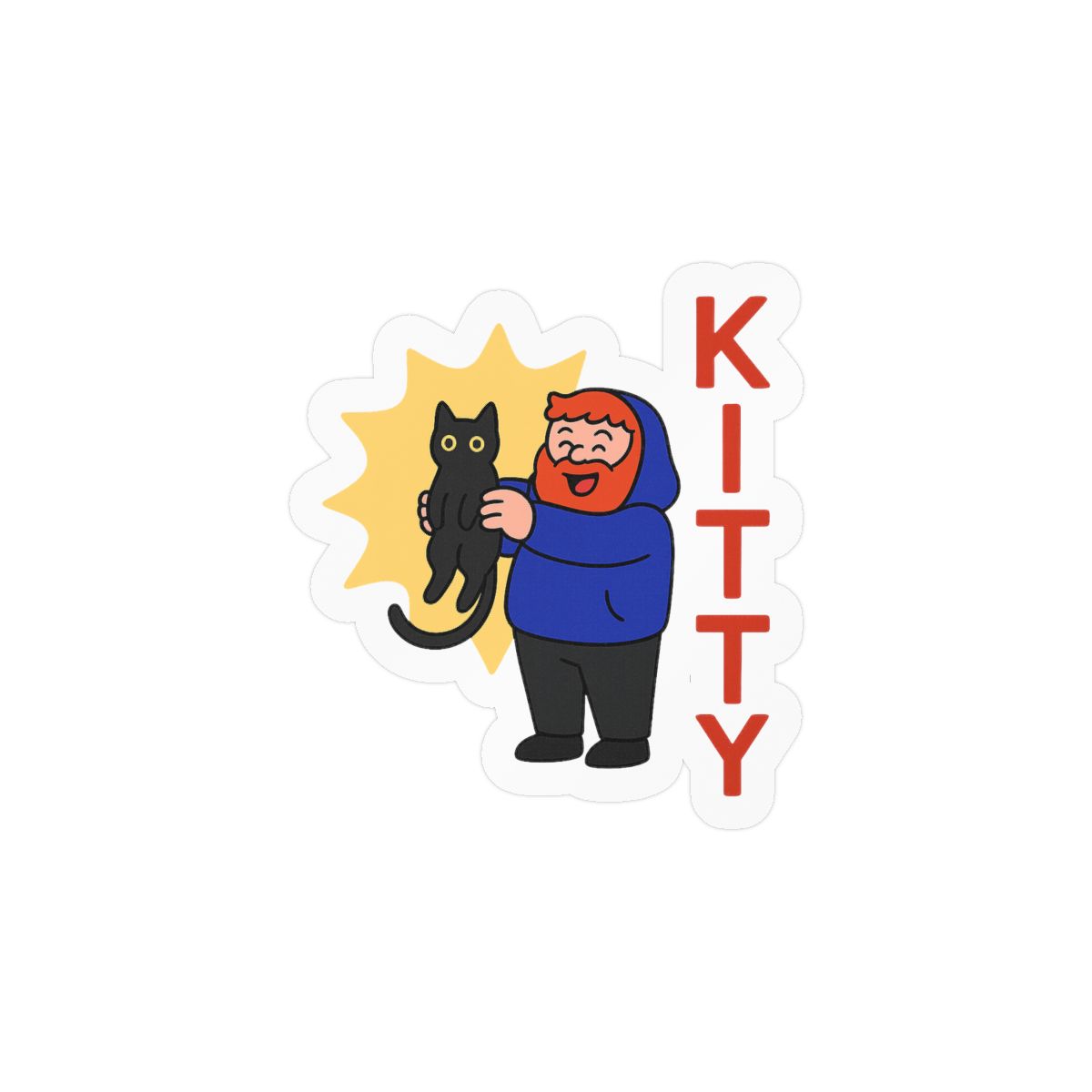 Cute Caseoh Kitty Sticker | Adorable Vinyl Decal - alternate angle 3, merchandise