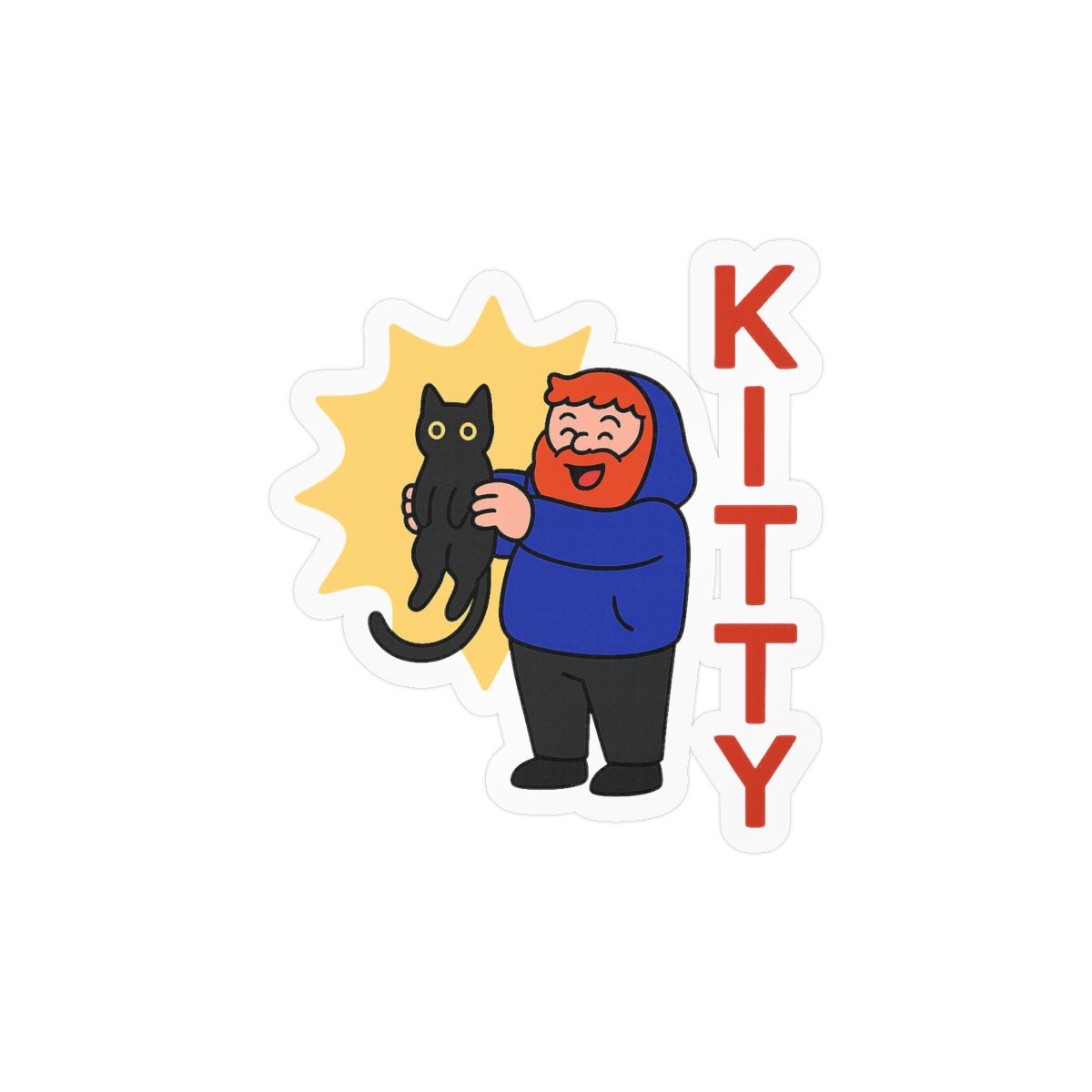 Cute Caseoh Kitty Sticker | Adorable Vinyl Decal - alternate angle 2, merchandise
