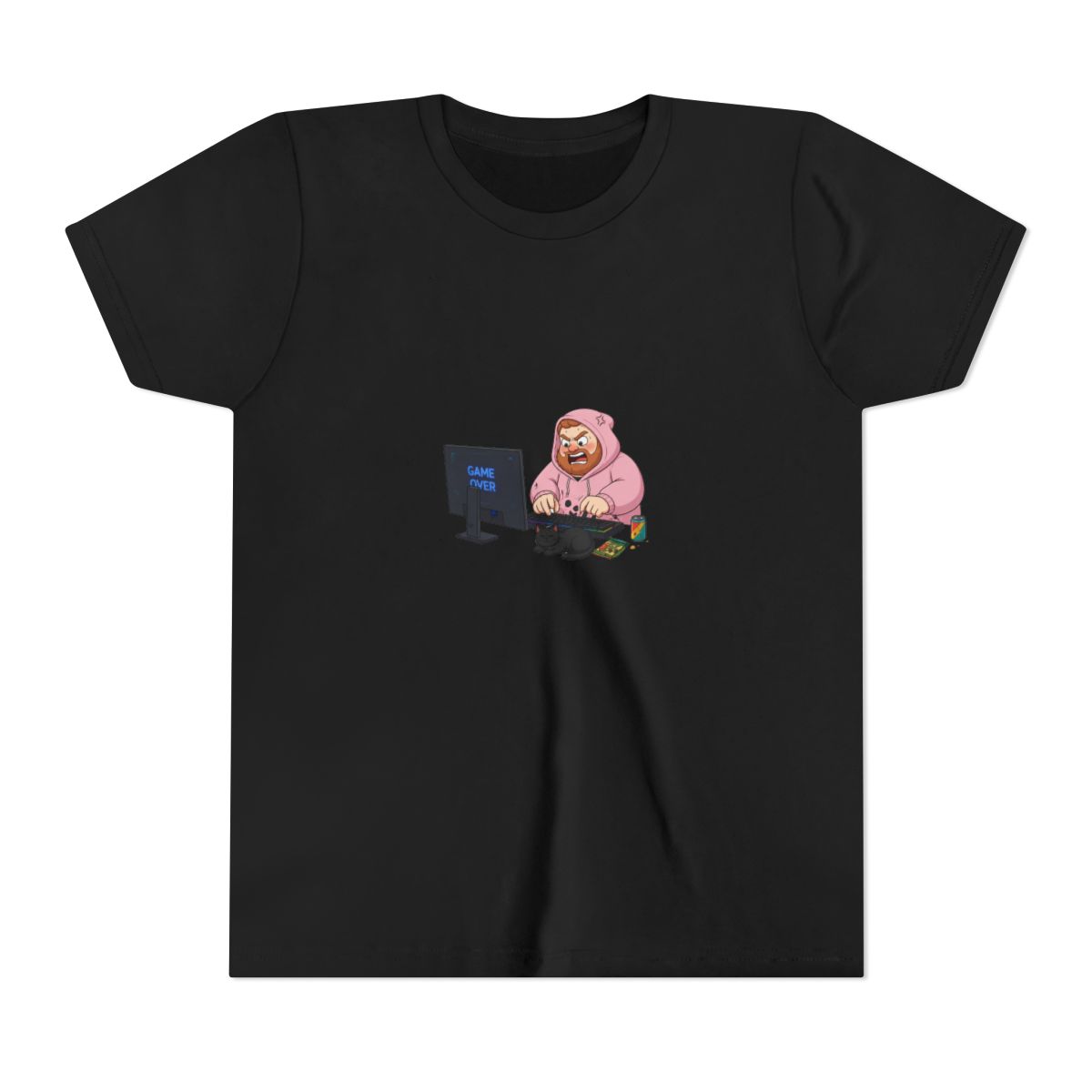 Angry Caseoh Wearing Pink T Shirt Smashing The Table Cursing on His Twitch Stream T-Shirt (Kids)