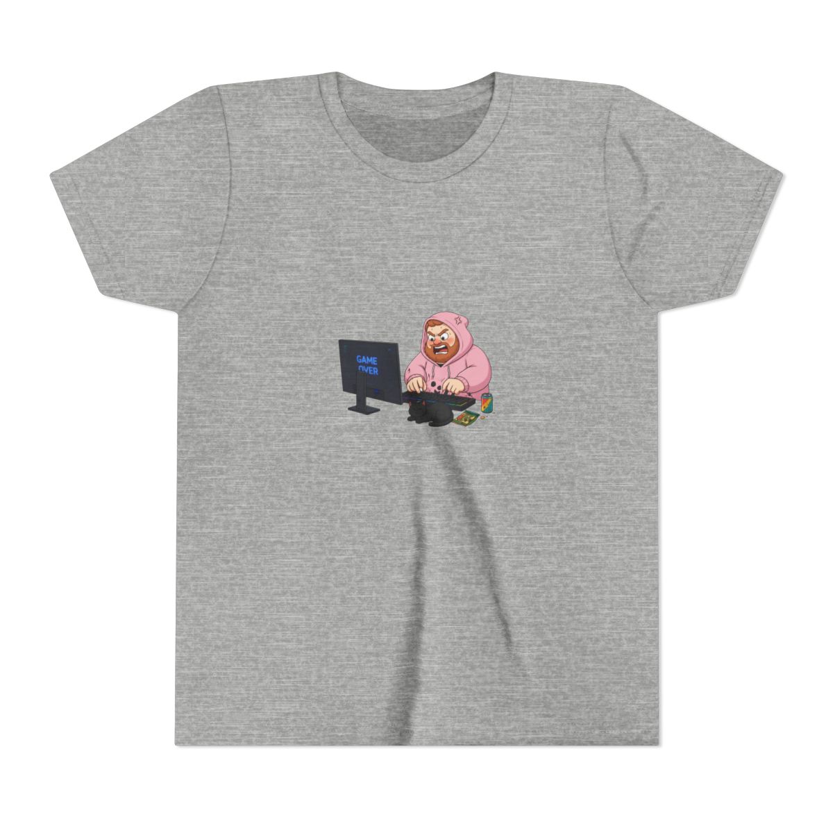 Angry Caseoh Wearing Pink T Shirt Smashing The Table Cursing on His Twitch Stream T-Shirt (Kids) - alternate angle 3, merchandise