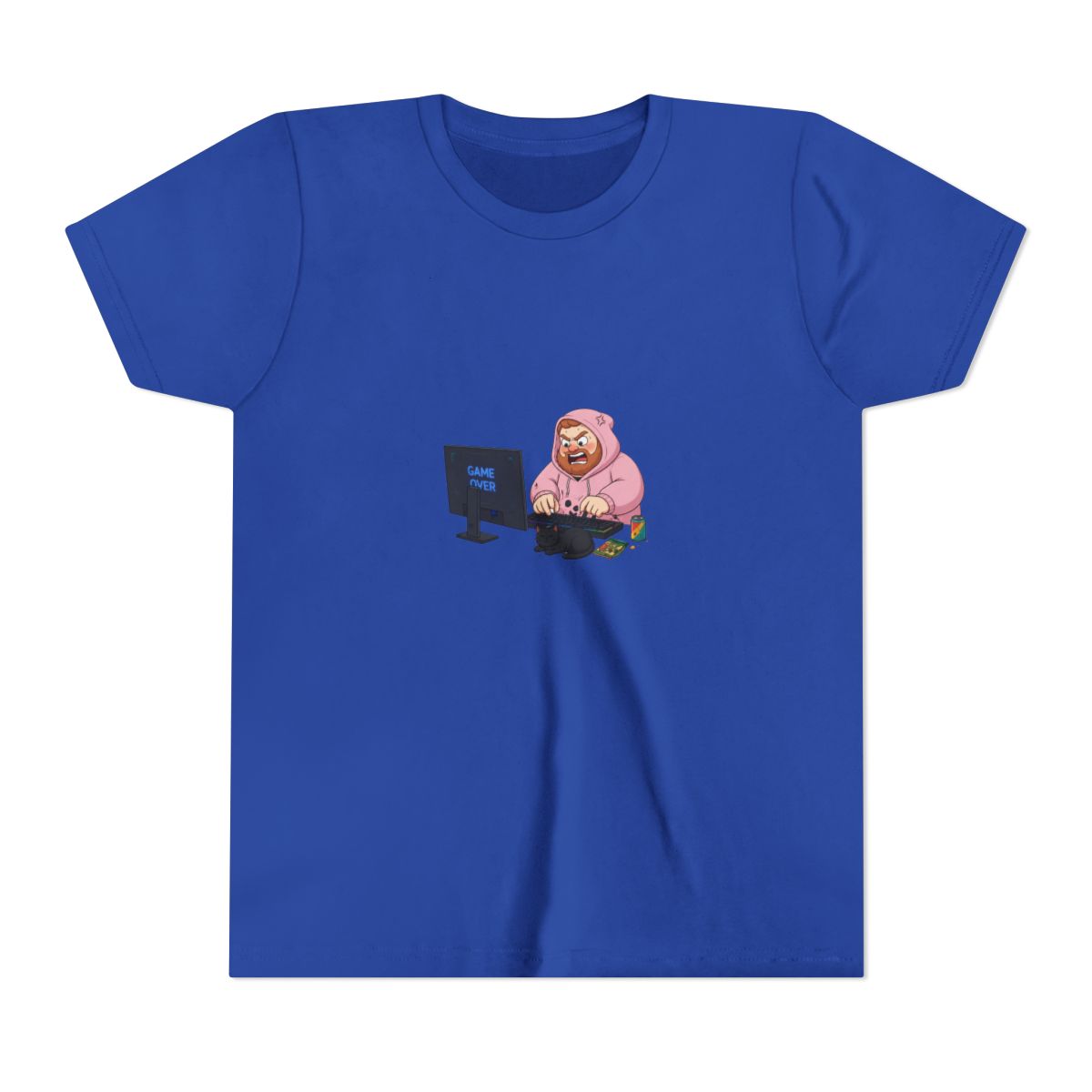 Angry Caseoh Wearing Pink T Shirt Smashing The Table Cursing on His Twitch Stream T-Shirt (Kids) - alternate angle 4, merchandise