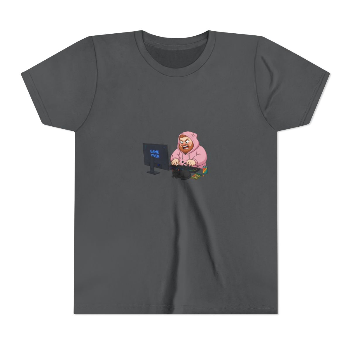 Angry Caseoh Wearing Pink T Shirt Smashing The Table Cursing on His Twitch Stream T-Shirt (Kids) - alternate angle 5, merchandise