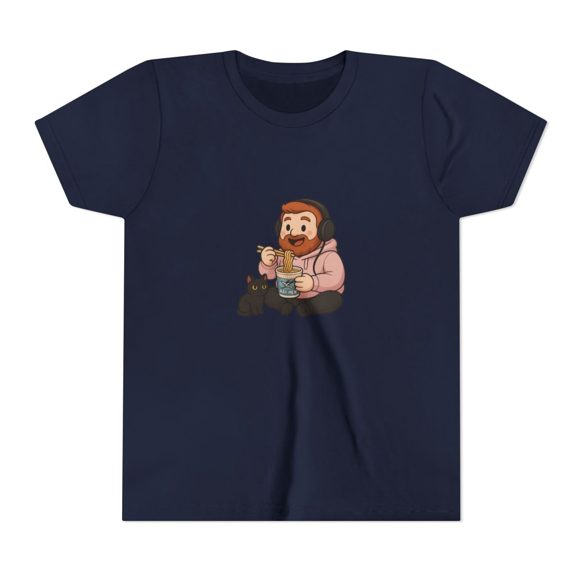 CaseOh & Kitty RAY-MEN Ramen Noodle Gamer Kids T-Shirt - alternate angle 2, merchandise