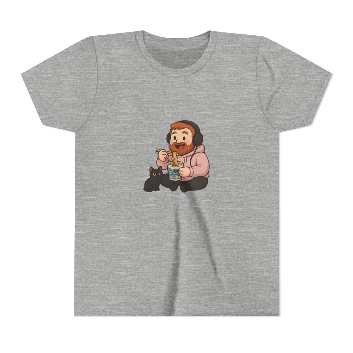 CaseOh & Kitty RAY-MEN Ramen Noodle Gamer Kids T-Shirt - alternate angle 3, merchandise