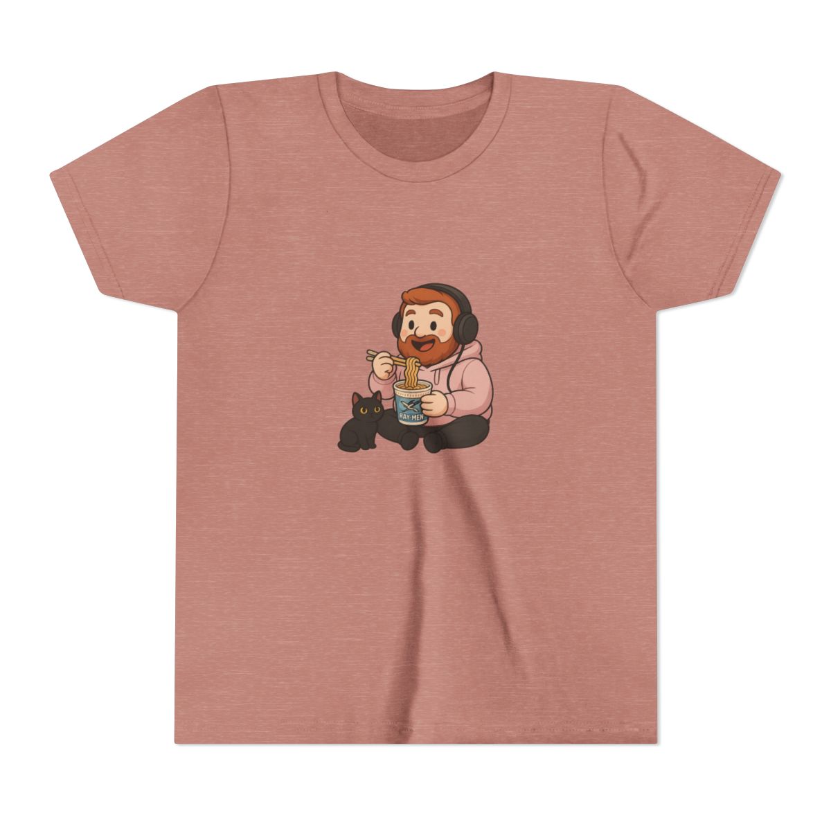CaseOh & Kitty RAY-MEN Ramen Noodle Gamer Kids T-Shirt - alternate angle 2, merchandise