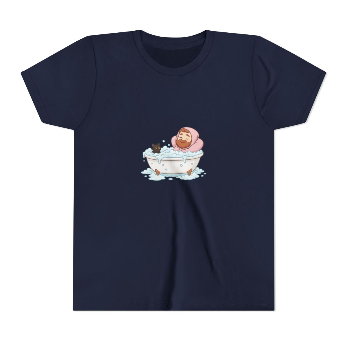 Caseoh Bubble Bath Kitty Twitch Fanart Kids T-Shirt - alternate angle 2, merchandise