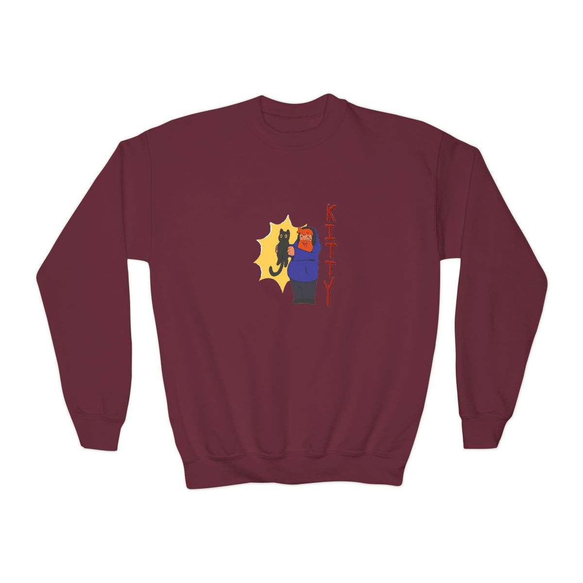 Caseoh Kitty Cute Graphic Kids Sweatshirt - alternate angle 4, merchandise