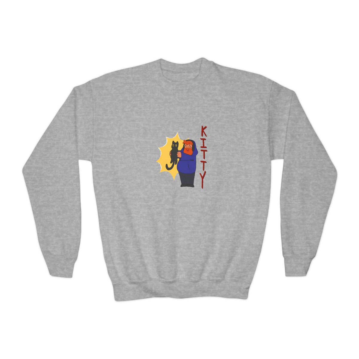 Caseoh Kitty Cute Graphic Kids Sweatshirt - alternate angle 3, merchandise