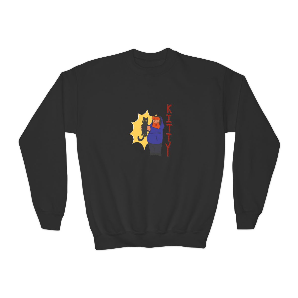 Caseoh Kitty Cute Graphic Kids Sweatshirt - alternate angle 2, merchandise
