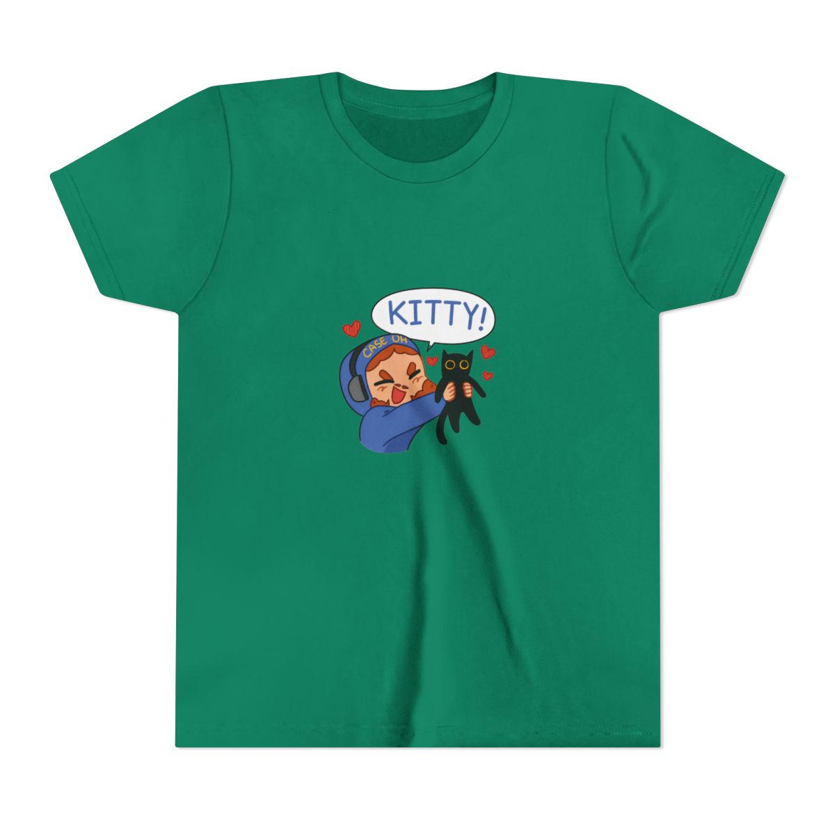 Caseoh Kitty Funny Cat Graphic Kids T-Shirt - alternate angle 2, merchandise