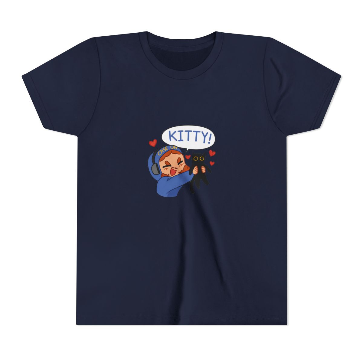 Caseoh Kitty Funny Cat Graphic Kids T-Shirt - alternate angle 2, merchandise