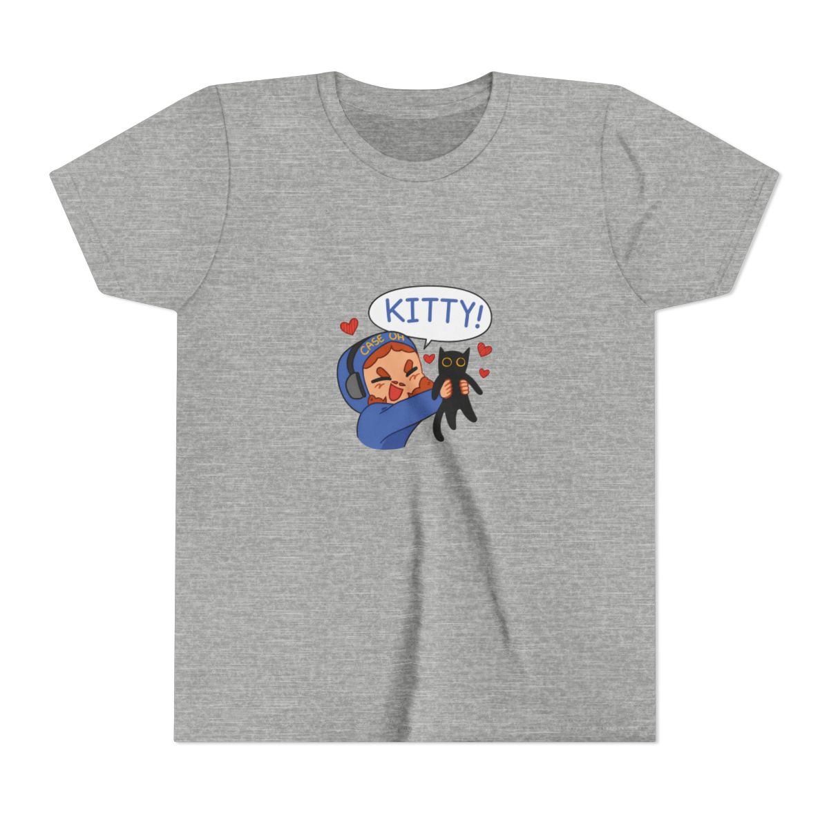 Caseoh Kitty Funny Cat Graphic Kids T-Shirt - alternate angle 3, merchandise