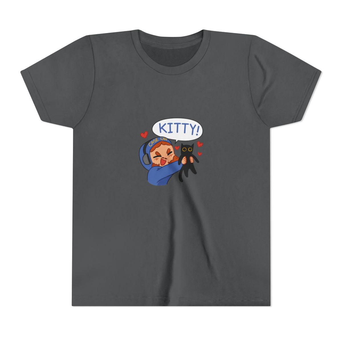 Caseoh Kitty Funny Cat Graphic Kids T-Shirt - alternate angle 5, merchandise
