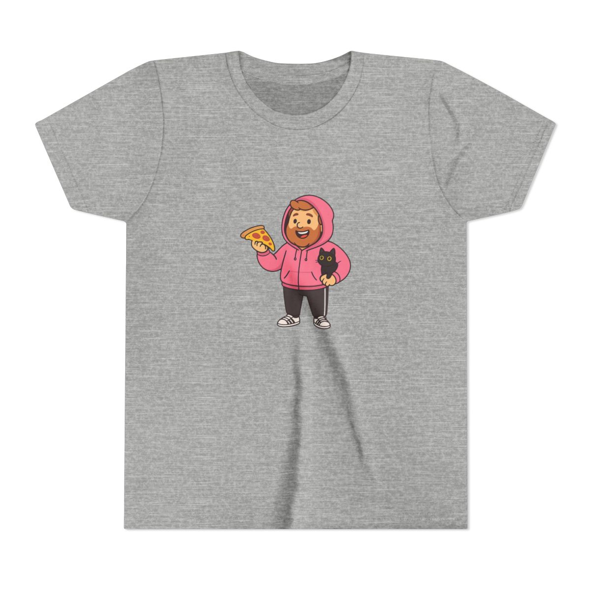 CaseOh Kitty Pizza Mac | Twitch Streamer Kids Tee, CaseOh Fan Shirt, Gamer Gift - alternate angle 3, merchandise