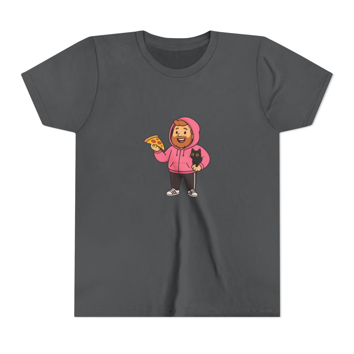 CaseOh Kitty Pizza Mac | Twitch Streamer Kids Tee, CaseOh Fan Shirt, Gamer Gift - alternate angle 5, merchandise