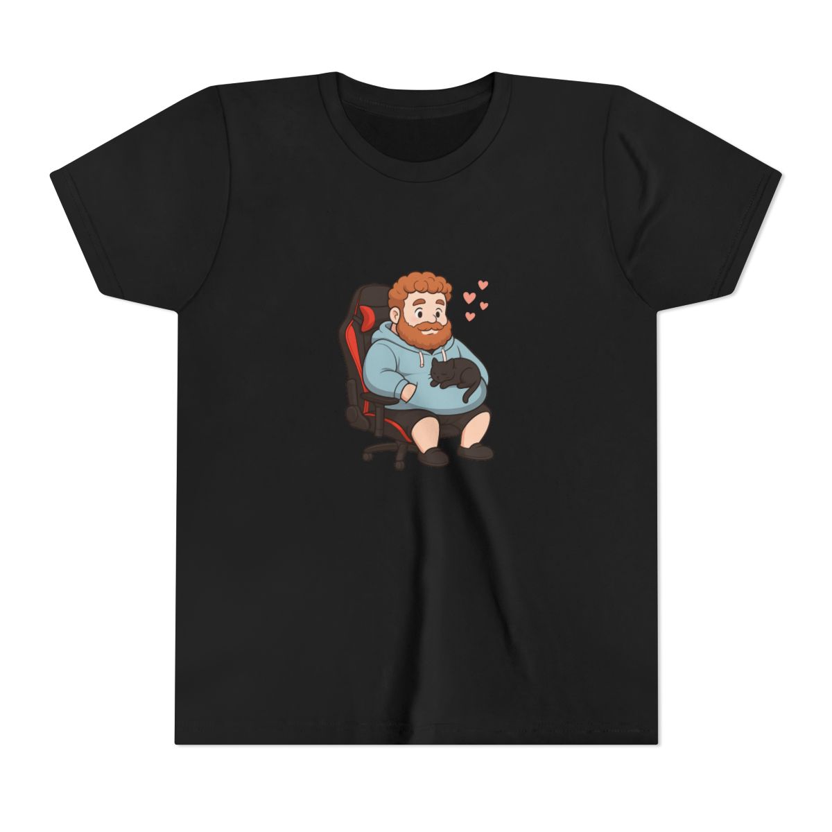 Cute Caseoh & Kittyuuh Twitch Gamer Fanart Kids T-Shirt - alternate angle 3, merchandise