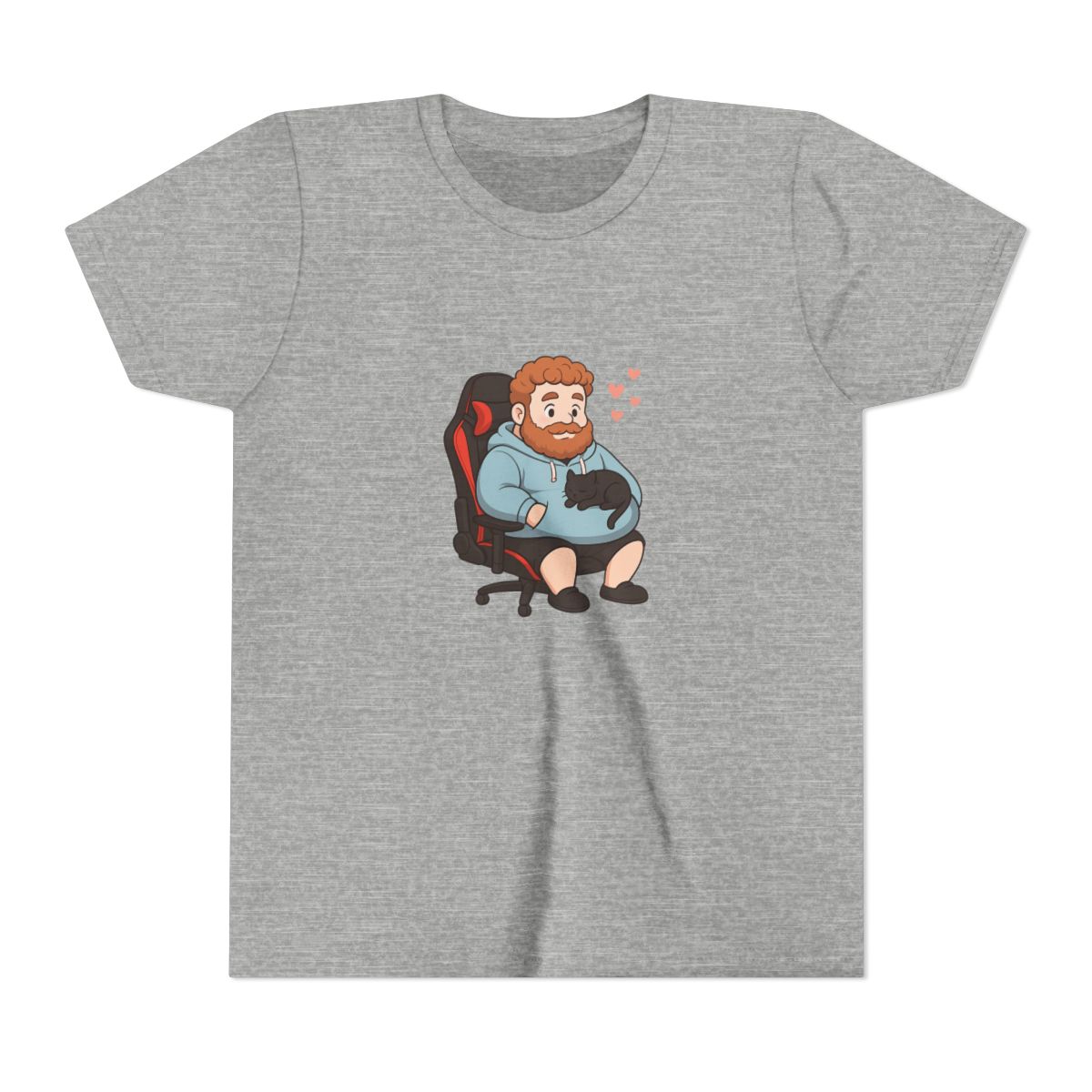 Cute Caseoh & Kittyuuh Twitch Gamer Fanart Kids T-Shirt - alternate angle 5, merchandise